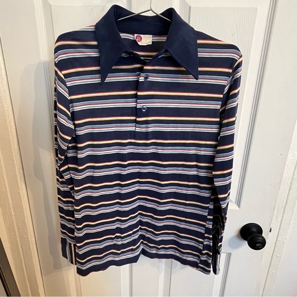 Vintage Kings Road Striped Polo Shirt - Picture 1 of 3